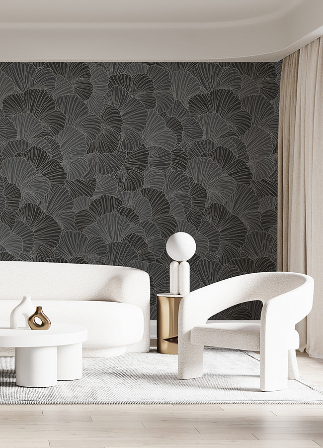 petals-charcoal-grey-wall-mural-york-wallcoverings-astm5050 - York Wallcoverings Wallpaper