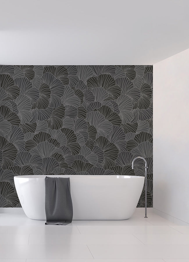 petals-charcoal-grey-wall-mural-york-wallcoverings-astm5050 - York Wallcoverings Wallpaper