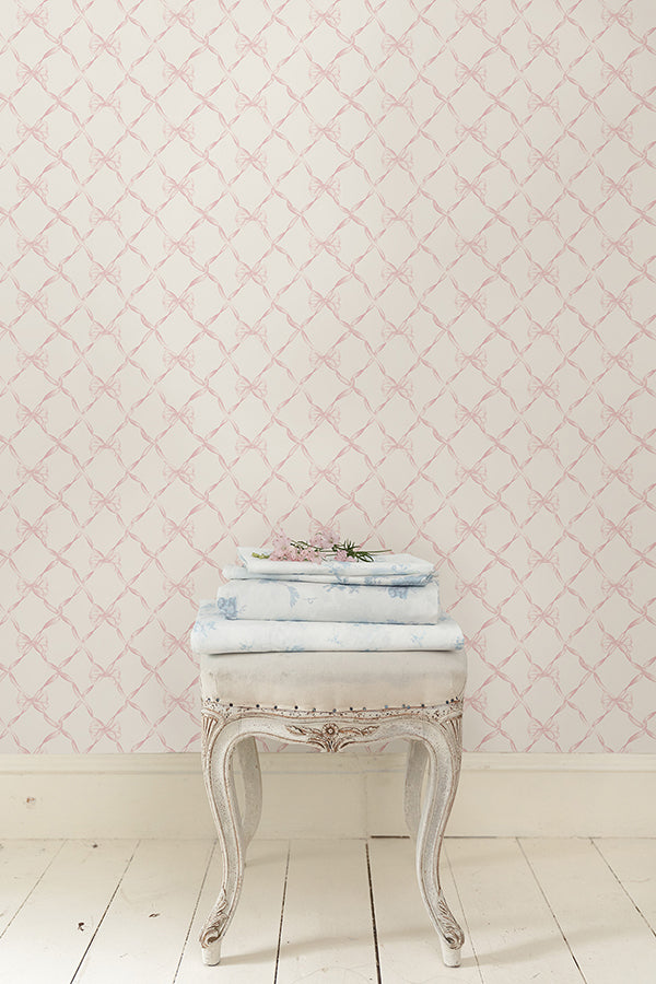 Pink Jam Baby Bow Peel and Stick Wallpaper  | Brewster Wallcovering