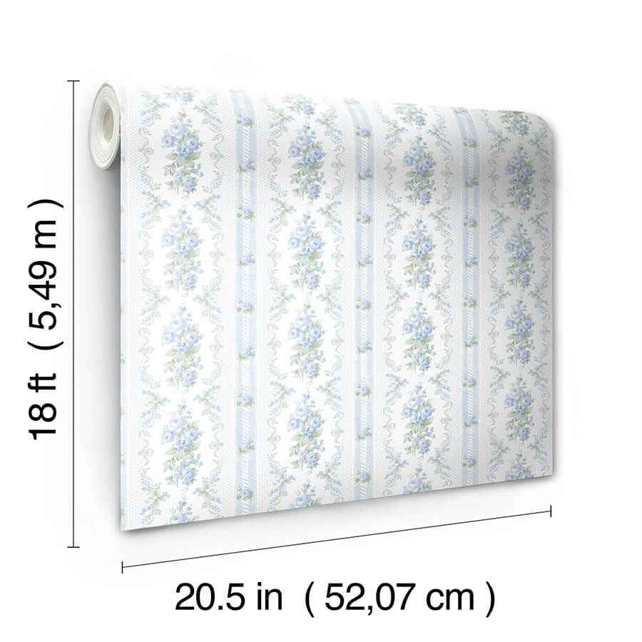 Sweet Blue Dreamy Days Peel and Stick Wallpaper - York Wallcoverings - LFS6112 - York Wallcoverings Wallpaper