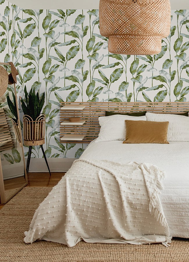 Green Banana Leaf Peel and Stick Wallpaper - Brewster Wallcovering