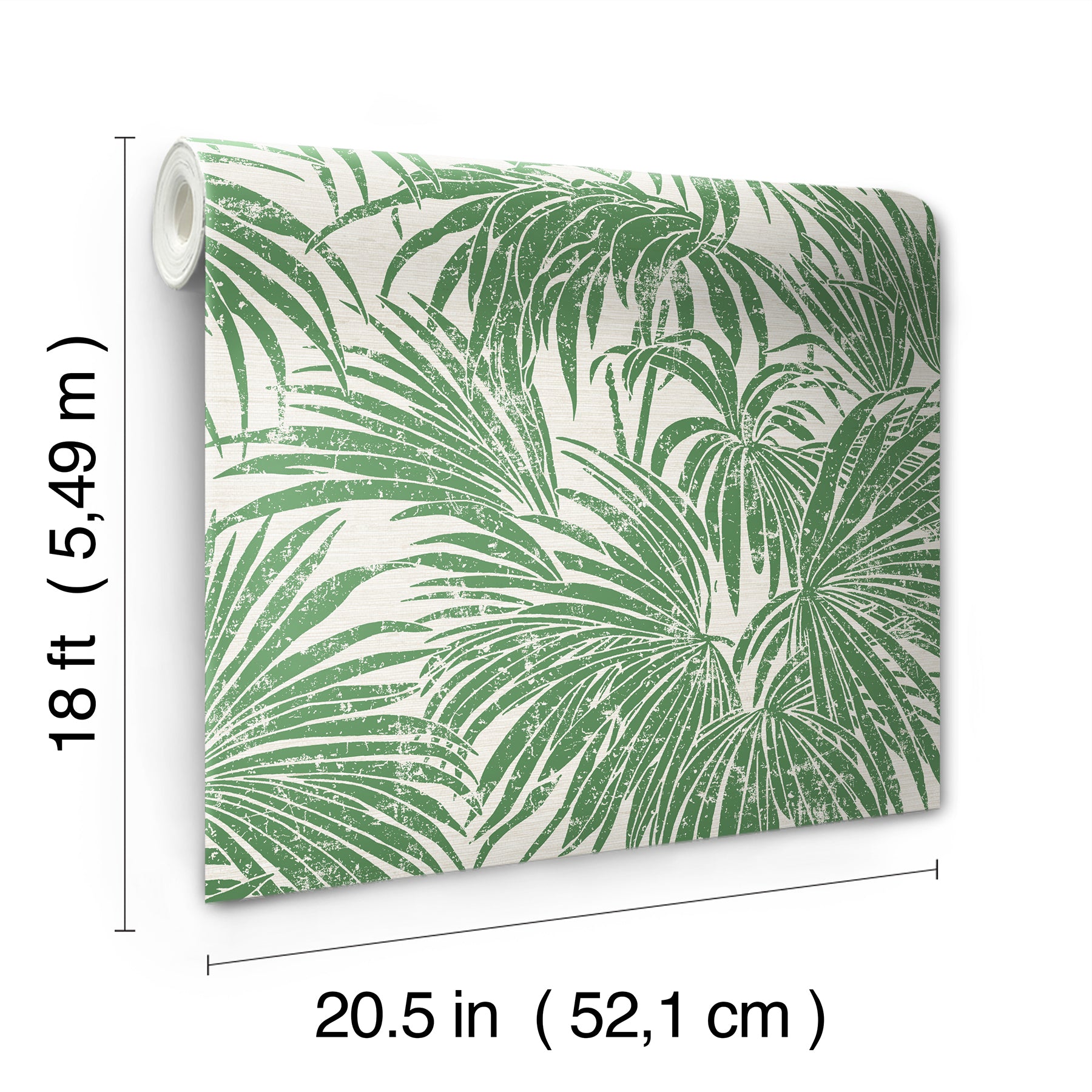 Green Cassava Palm Peel and Stick Wallpaper - Brewster Wallcovering