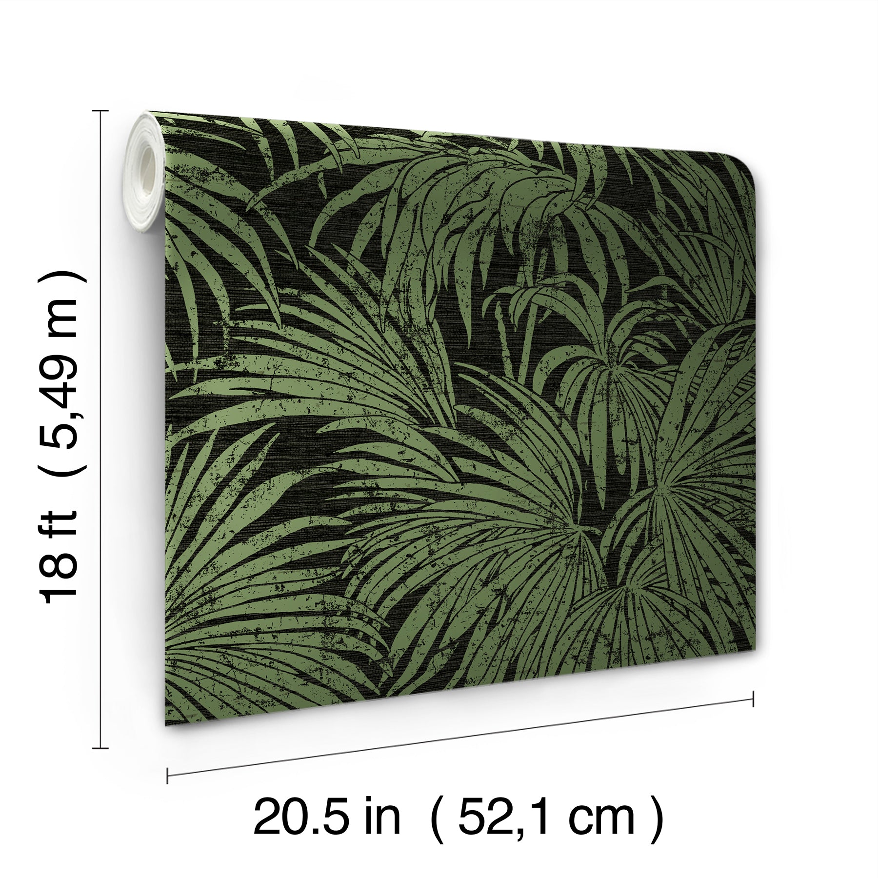 Black & Green Cassava Palm Peel and Stick Wallpaper  | Brewster Wallcovering - The WorkRm