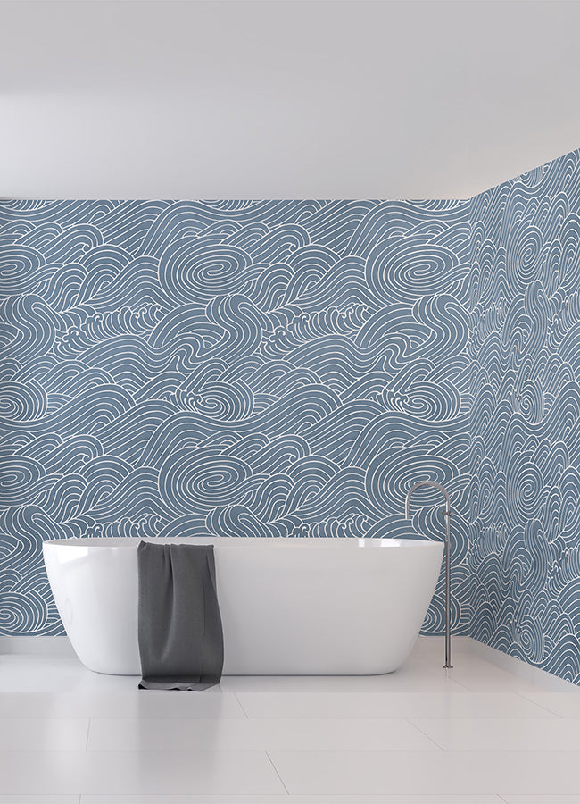 waves-ocean-blue-wall-mural-york-wallcoverings-astm5041 - York Wallcoverings Wallpaper