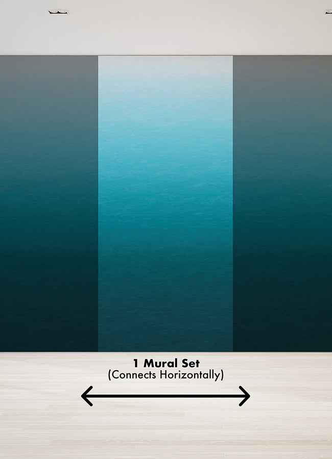 Caribbean Sea Teal Blue Ombre Wall Mura - York Wallcoverings - ASTM5043 - York Wallcoverings Wallpaper