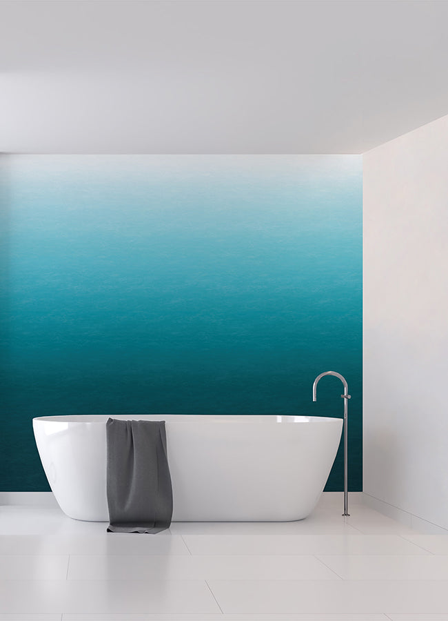 caribbean-sea-teal-blue-ombre-wall-mural-york-wallcoverings-astm5043 - York Wallcoverings Wallpaper