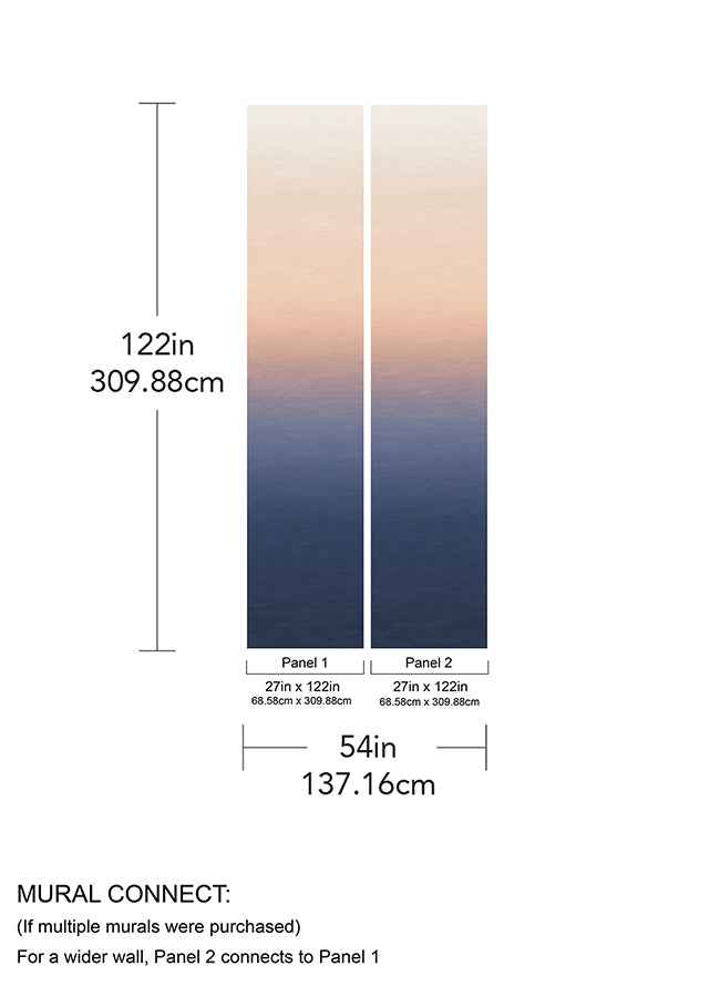 Sunrise Orange & Blue Ombre Wall Mural - York Wallcoverings - ASTM5044 - York Wallcoverings Wallpaper