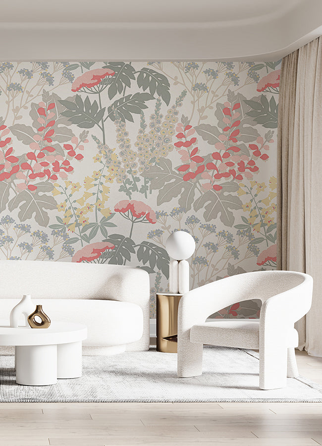 pink-paradise-pink-dove-grey-wall-mural-york-wallcoverings-astm5048 - York Wallcoverings Wallpaper