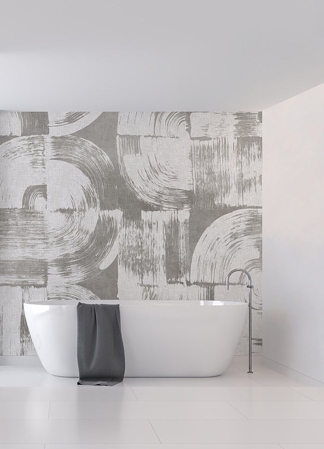 brushstrokes-dove-grey-wall-mural-york-wallcoverings-astm5051 - York Wallcoverings Wallpaper