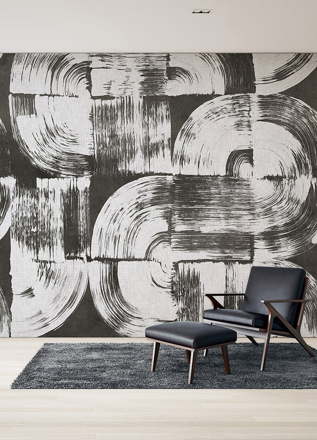 brushstrokes-charcoal-grey-wall-mural-york-wallcoverings-astm5052 - York Wallcoverings Wallpaper