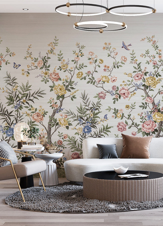 spring-chinoiserie-soft-white-wall-mural-york-wallcoverings-astm5055 - York Wallcoverings Wallpaper