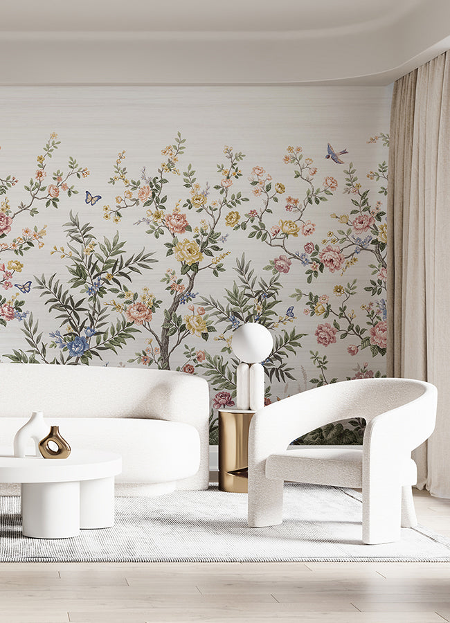 spring-chinoiserie-soft-white-wall-mural-york-wallcoverings-astm5055 - York Wallcoverings Wallpaper