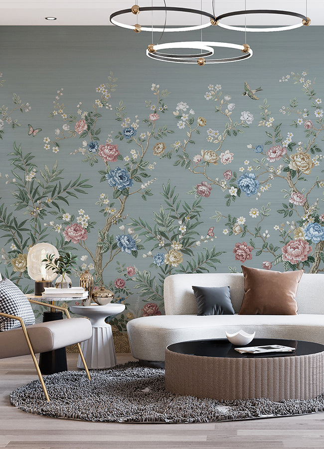 winter-chinoiserie-robins-egg-blue-wall-mural-york-wallcoverings-astm5057 - York Wallcoverings Wallpaper