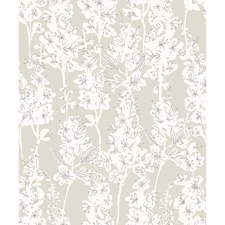 Picture of Taupe Larkspur Peel and Stick Wallpaper