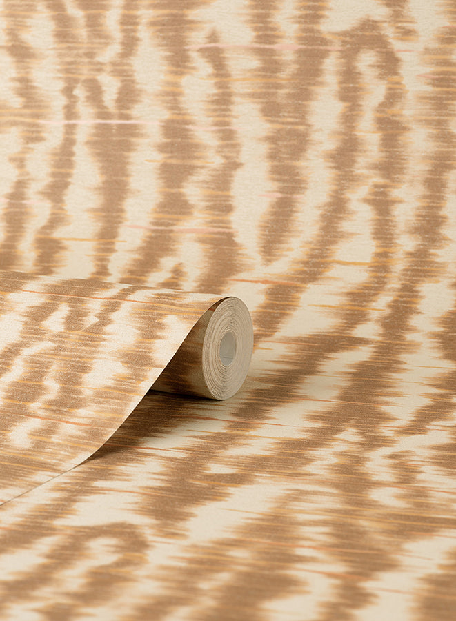 Hartmann Rust Stripe Texture Wallpaper - Brewster Wallcovering