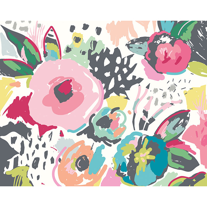 Vibrant Abstract Floral Wall Mural - York Wallcoverings - MUR251M - York Wallcoverings Wallpaper