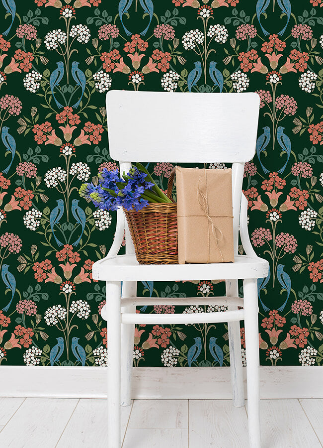 Green Multi Meadow Song Peel and Stick Wallpaper - York Wallcoverings - NUS6093 - York Wallcoverings Wallpaper