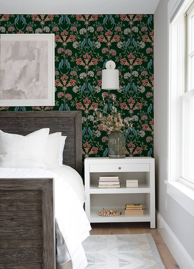 Green Multi Meadow Song Peel and Stick Wallpaper - York Wallcoverings - NUS6093 - York Wallcoverings Wallpaper