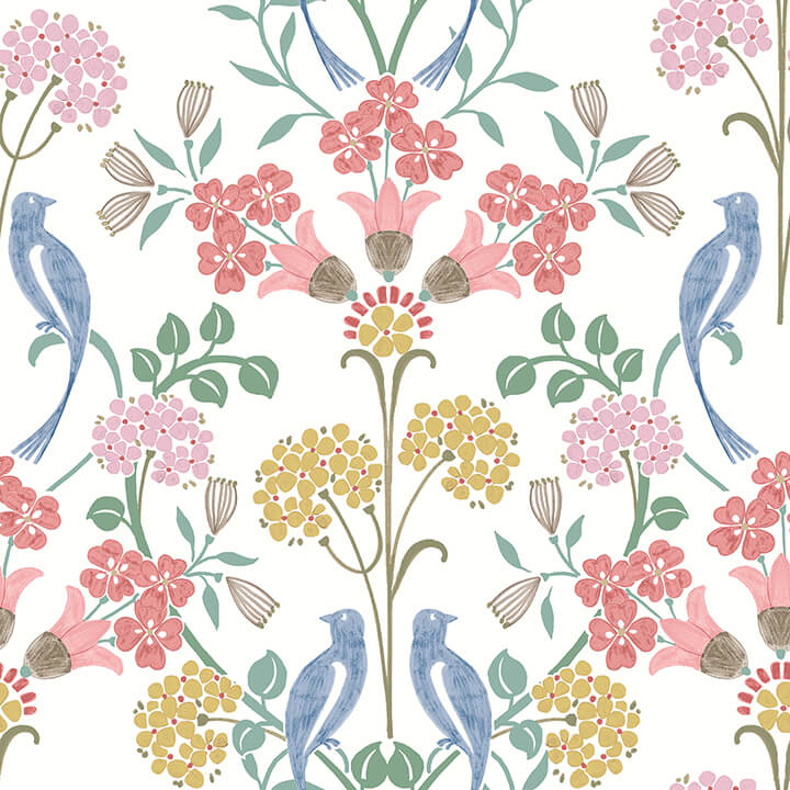 Pink Meadow Song Peel & Stick Wallpaper - York Wallcoverings - NUS6094 - York Wallcoverings Wallpaper