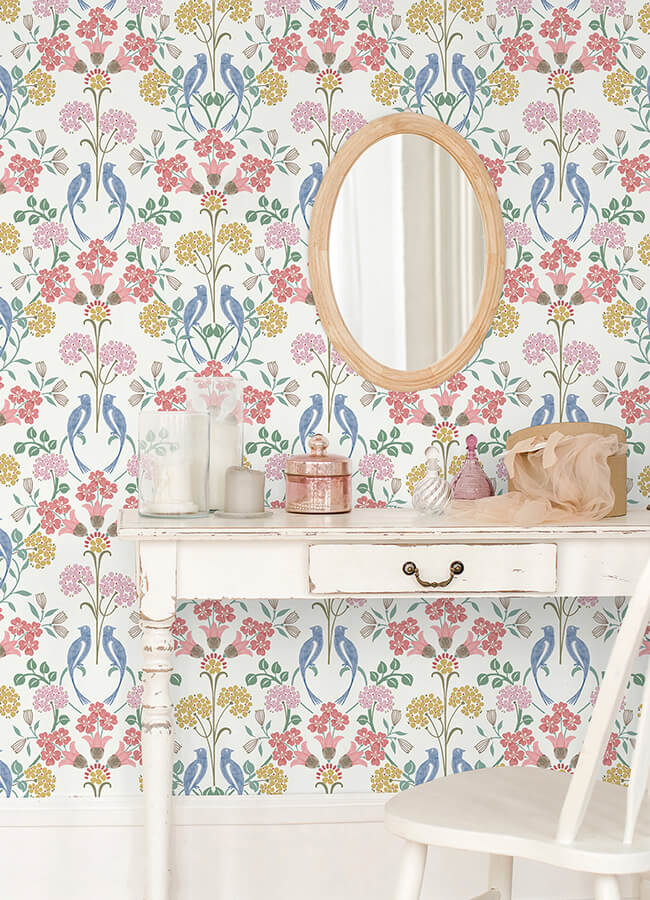 Pink Meadow Song Peel & Stick Wallpaper - York Wallcoverings - NUS6094 - York Wallcoverings Wallpaper
