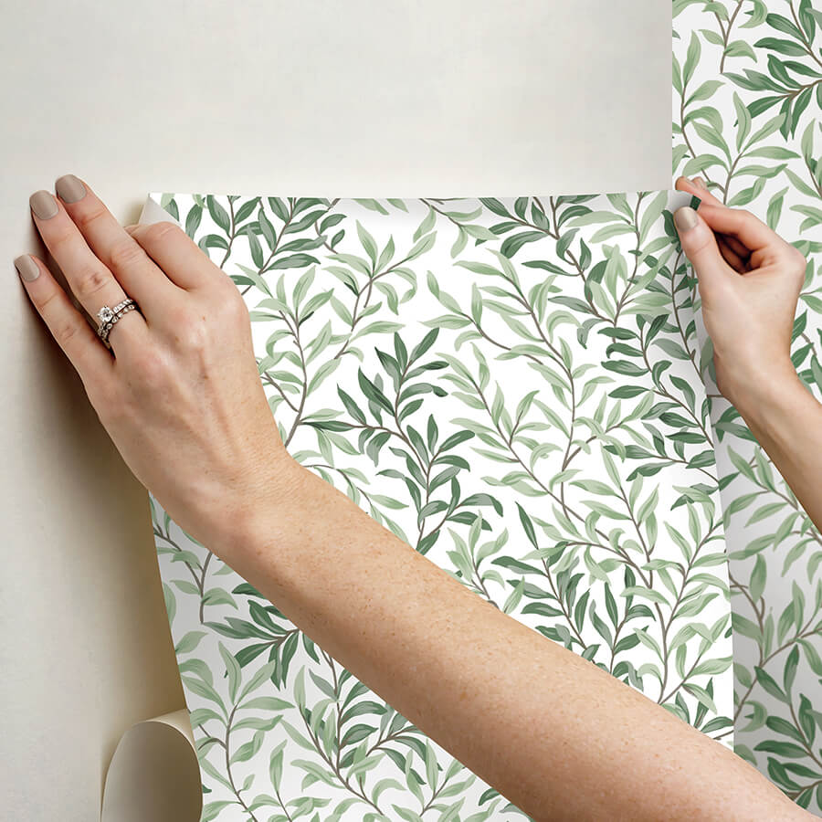 Herb Green Terrace Vines Peel and Stick Wallpaper - York Wallcoverings - NUS6101 - York Wallcoverings Wallpaper