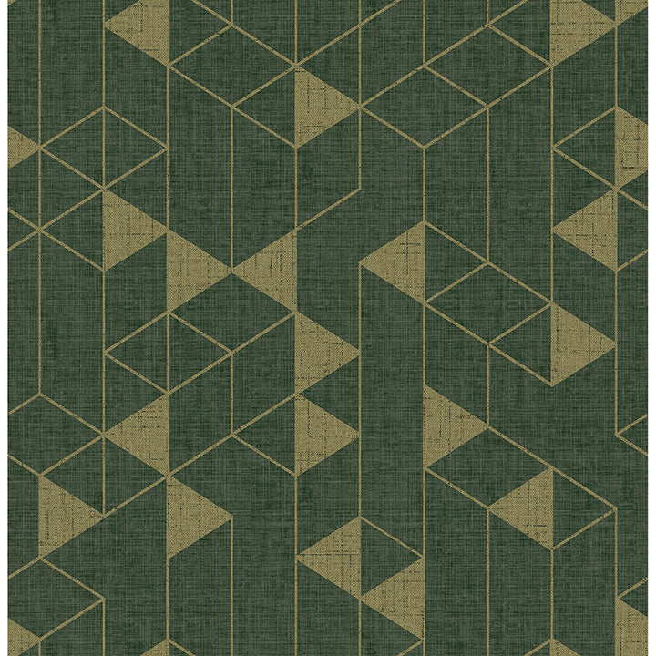 Picture of Fairbank Evergreen Linen Geometric Wallpaper by Scott Living