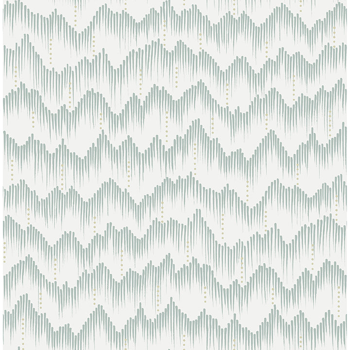 Picture of Holmby Seafoam Brushstroke Zigzag Wallpaper by Scott Living