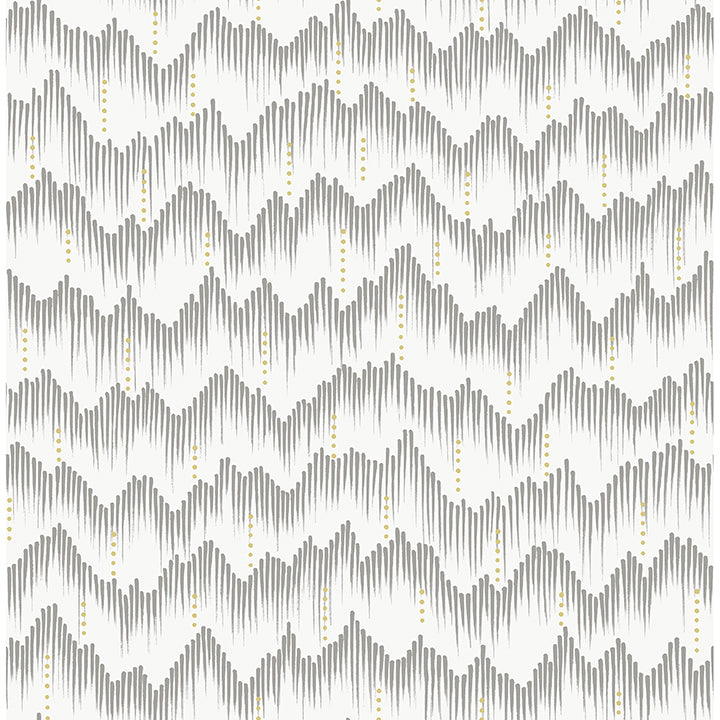 Picture of Holmby Grey Brushstroke Zigzag Wallpaper by Scott Living