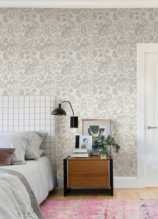 Culver Grey Jacobean Wallpaper - York Wallcoverings - 4034-26780 - York Wallcoverings Wallpaper