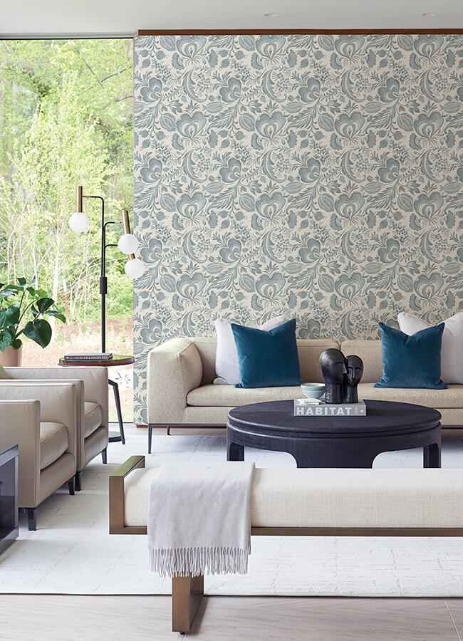 Culver Slate Jacobean Wallpaper - York Wallcoverings - 4034-26781 - York Wallcoverings Wallpaper