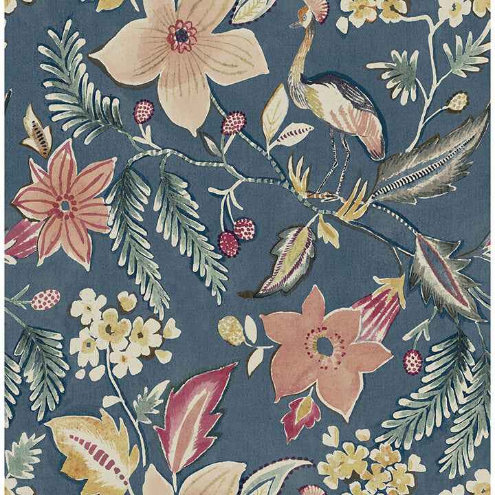 Crestwood Blue Crowned Crane Wallpaper - York Wallcoverings - 4034-26790