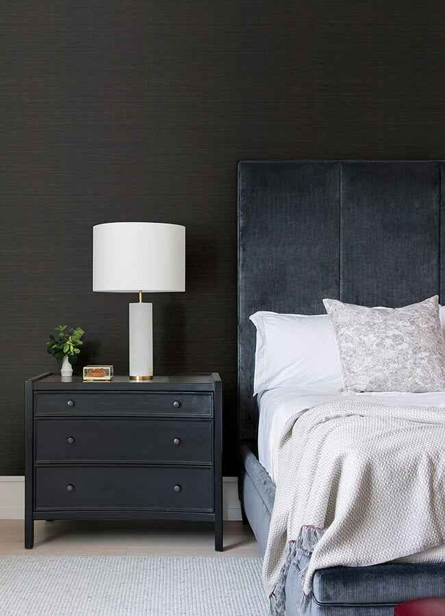 Colcord Black Sisal Grasscloth Wallpaper - York Wallcoverings - 4034-72100 - York Wallcoverings Wallpaper