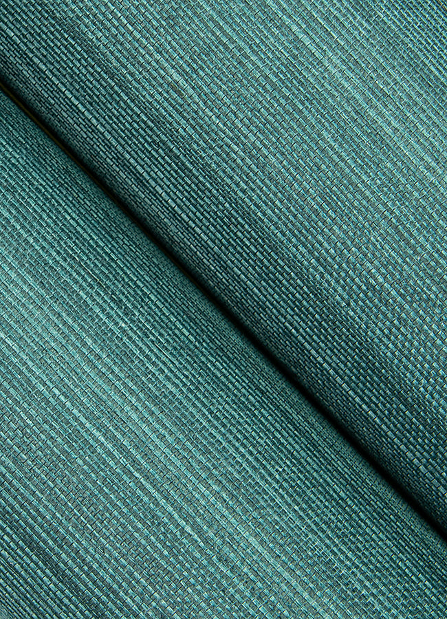 Colcord Teal Sisal Wallpaper by Scott Living - Brewster Wallcovering