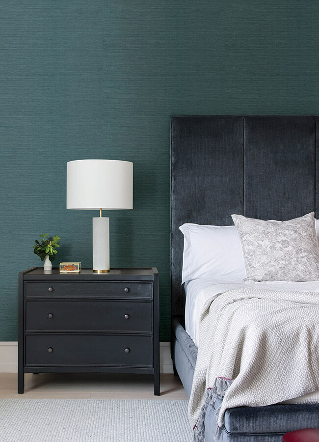 colcord-teal-sisal-grasscloth-wallpaper-york-wallcoverings-4034-72101 - York Wallcoverings Wallpaper