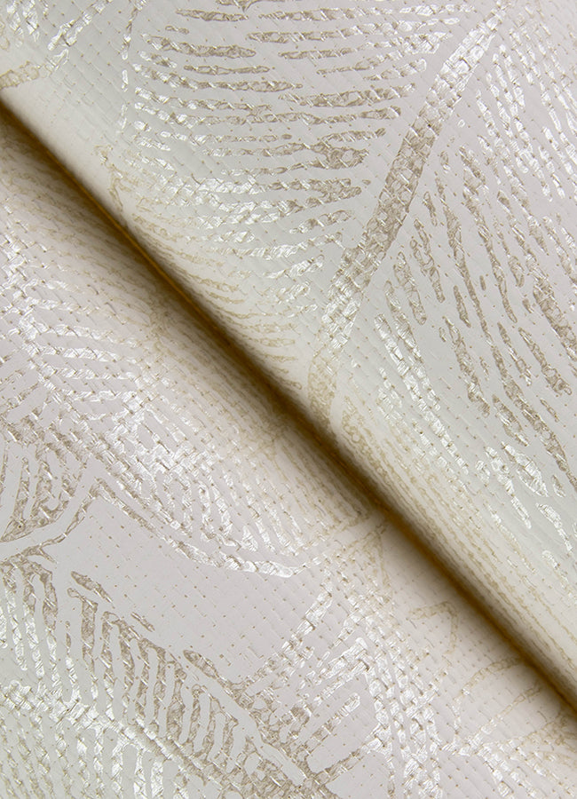 Brentwood Bone Palm Leaves Wallpaper by Scott Living - Brewster Wallcovering