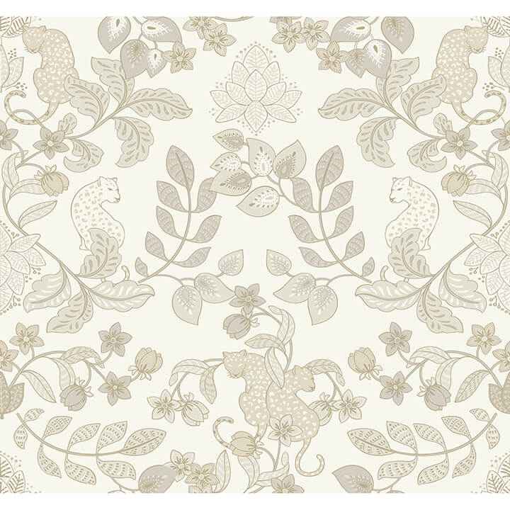 Getty Cream Jungle Damask Wallpaper - York Wallcoverings - 4034-72132
