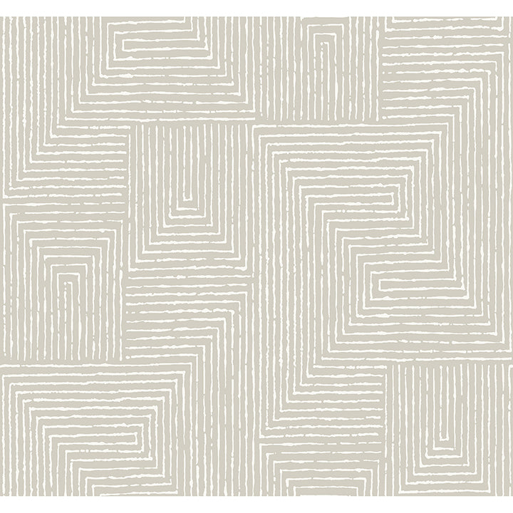 Picture of Mortenson Light Grey Geometric Wallpaper by Scott Living