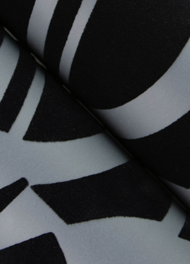 Carter Black Geometric Flock Wallpaper - York Wallcoverings - 4034-87379 - York Wallcoverings Wallpaper