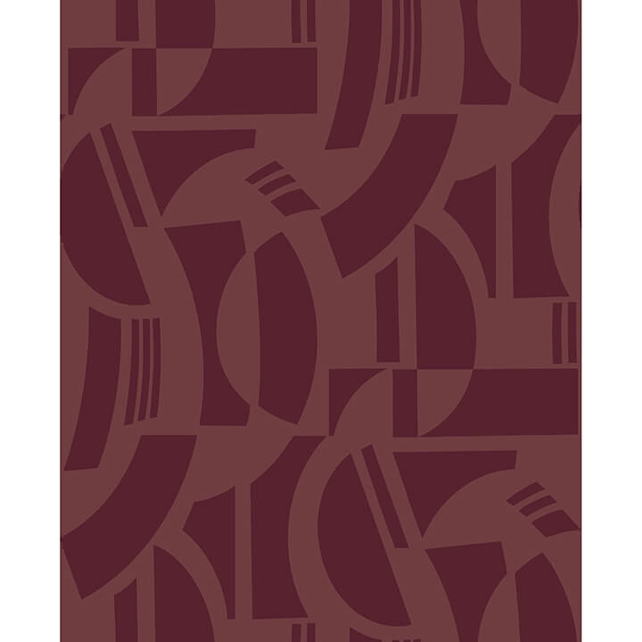 Carter Burgundy Geometric Flock Wallpaper - York Wallcoverings - 4034-87380 - York Wallcoverings Wallpaper
