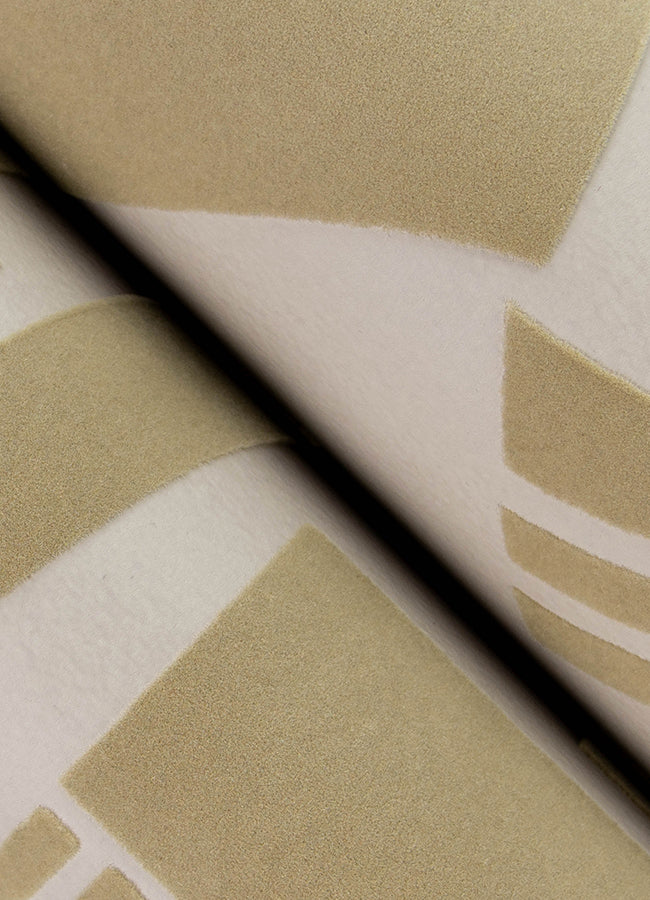 Carter Light Brown Geometric Flock Wallpaper by Scott Living  | Brewster Wallcovering - The WorkRm