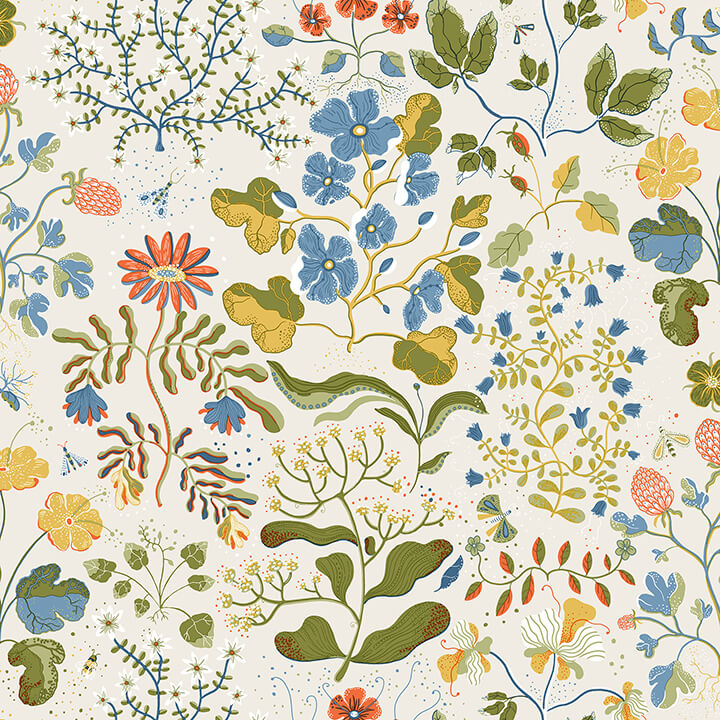 groh-green-floral-wallpaper-york-wallcoverings-4143-22001 - York Wallcoverings Papel pintado