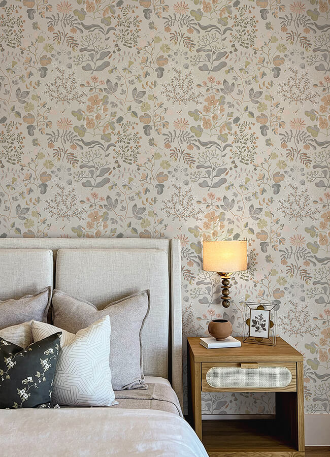 groh-neutral-floral-wallpaper-york-wallcoverings-4143-22004 - York Wallcoverings Papel pintado