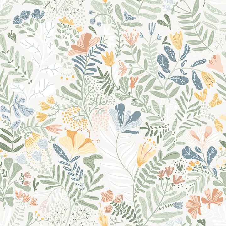 Brittsommar Seafoam Woodland Floral Wallpaper - York Wallcoverings - 4143-22005 - York Wallcoverings Wallpaper