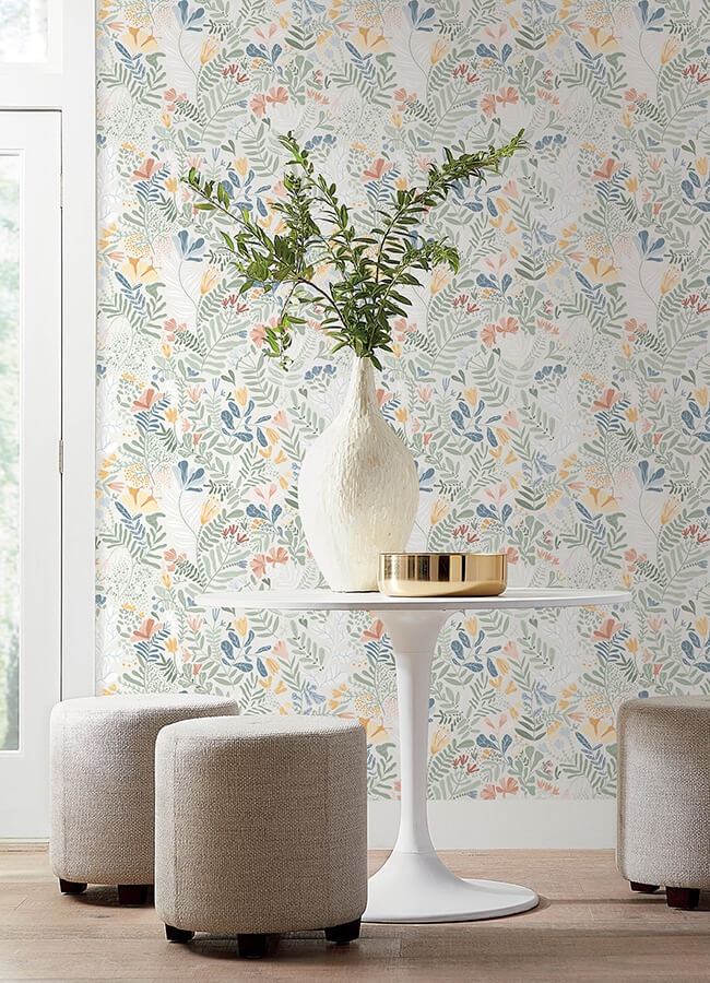 brittsommar-seafoam-woodland-floral-wallpaper-york-wallcoverings-4143-22005 - York Wallcoverings Papel pintado