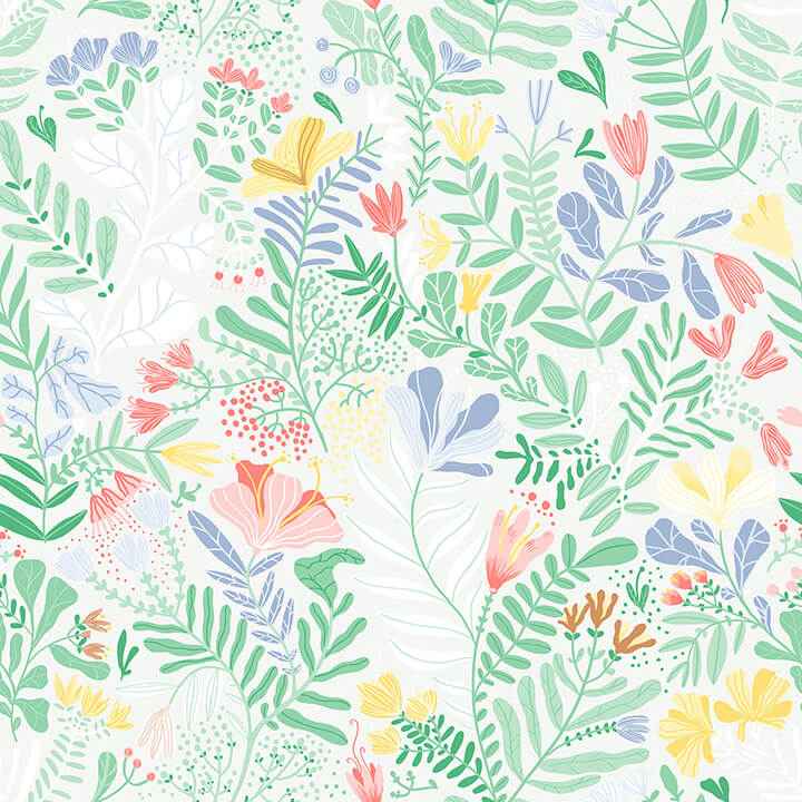 Brittsommar Light Green Woodland Floral Wallpaper - York Wallcoverings - 4143-22007 - York Wallcoverings Wallpaper