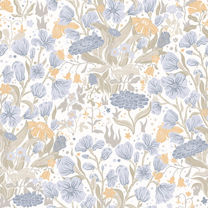 hava-light-blue-meadow-flowers-wallpaper-york-wallcoverings-4143-22010 - York Wallcoverings Papel pintado