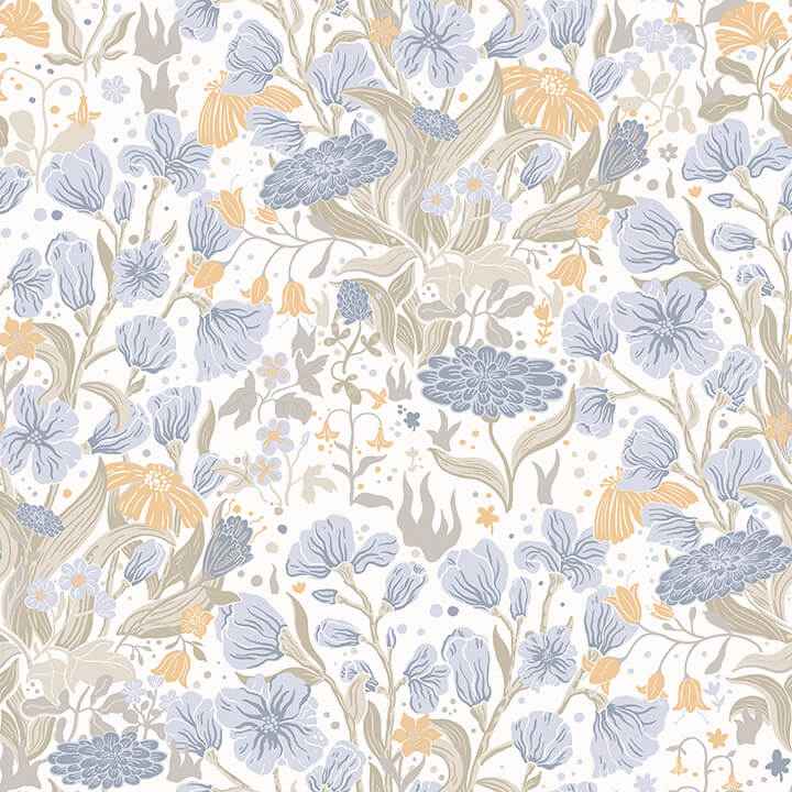 Hava Light Blue Meadow Flowers Wallpaper - York Wallcoverings - 4143-22010