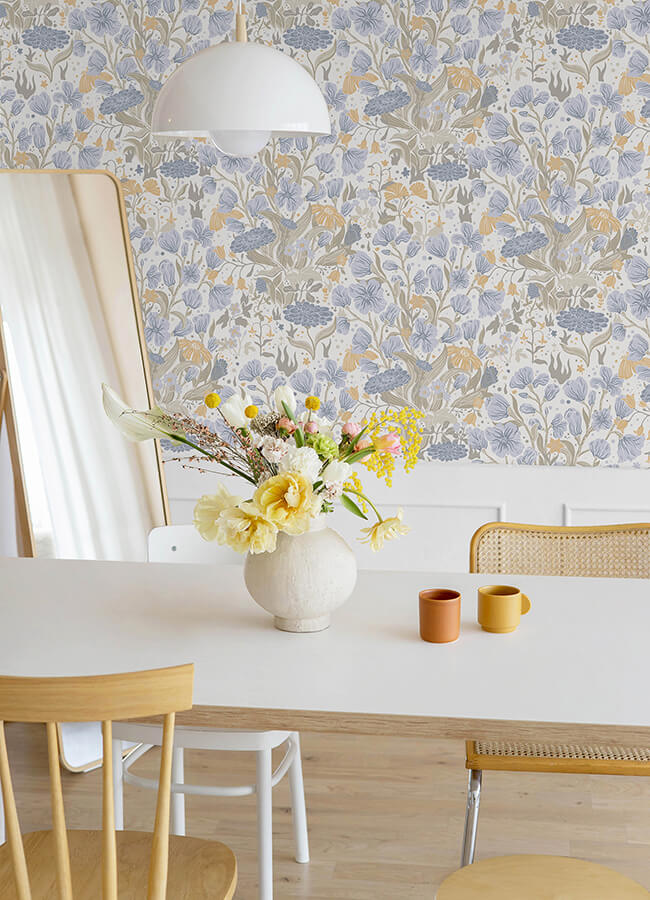 hava-light-blue-meadow-flowers-wallpaper-york-wallcoverings-4143-22010 - York Wallcoverings Papel pintado