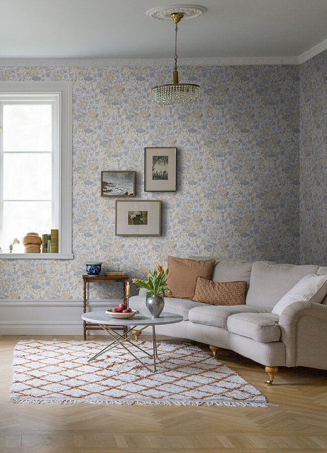 hava-light-blue-meadow-flowers-wallpaper-york-wallcoverings-4143-22010 - York Wallcoverings Papel pintado