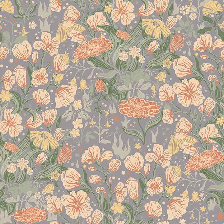Hava Coral Meadow Flowers Wallpaper - York Wallcoverings - 4143-22013
